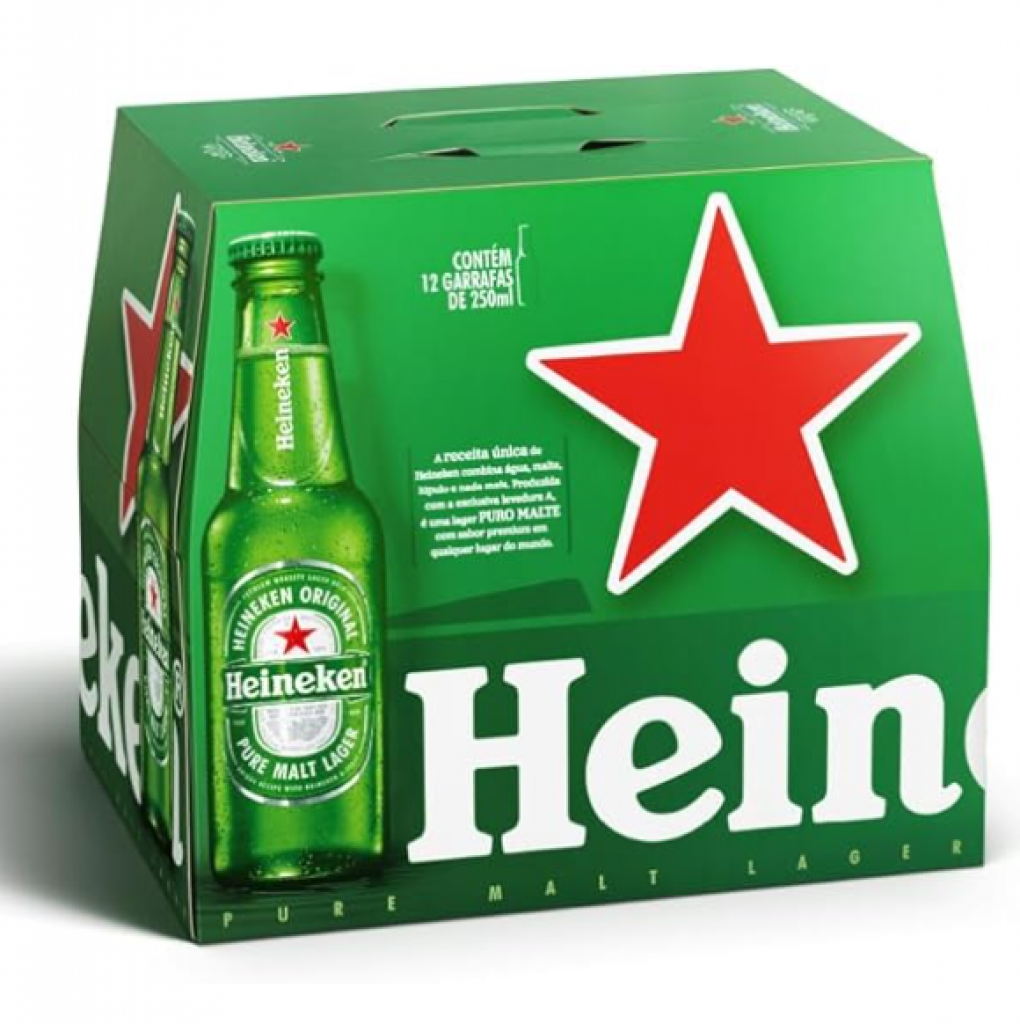 Heineken Cerveja Pilsen, Long Neck 250ml, Pack 12 Unidades