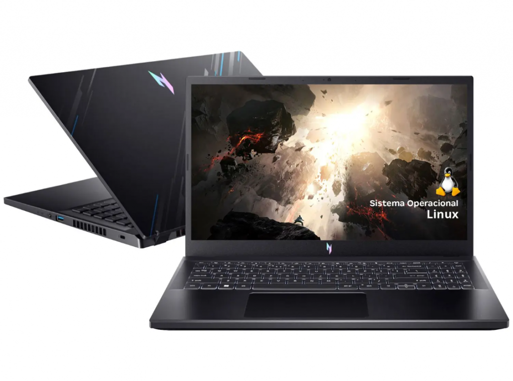 Notebook Gamer Acer Nitro V15 Intel Core i7-13620H, RTX 3050 6GB, 8GB RAM, 512GB SSD, 15.6″ FHD IPS 144Hz, Linux – ANV15-51-7837