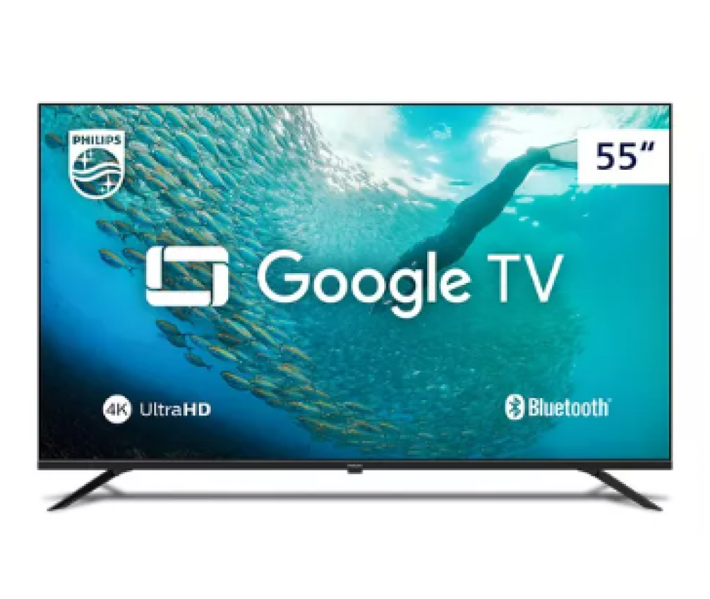 Smart TV 55″ 4K UHD D-LED Philips Série 7019 55PUG7019/78 Wi-Fi Bluetooth Google Assistente 3 HDMI 2 USB
