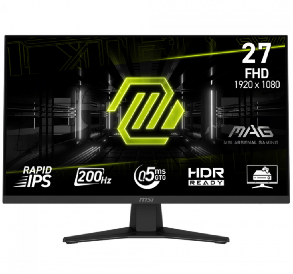 Monitor Gamer MSI MAG 274F, 27 Pol, Full HD, Rapid IPS, 0.5ms, 200Hz, 101% sRGB, HDMI/DP – MAG274F