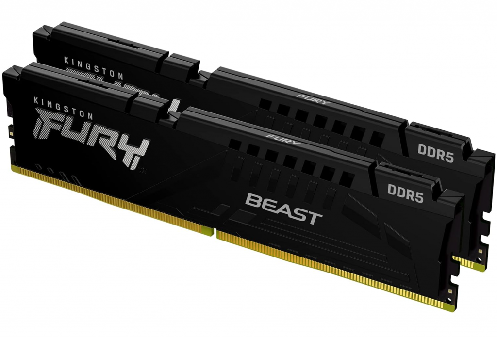 Kit 2 Módulos de Memória RAM 16GB (2x8GB) DIMM DDR5 5200Mhz FURY Beast Black 1,25V 1Rx16 288 pinos para desktop/gamers – KF552C40BBK2-16