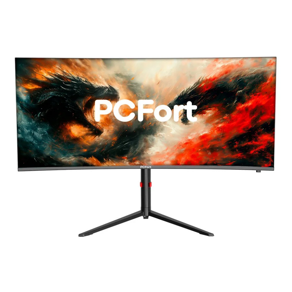 Monitor Gamer Curvo Concórdia Pcfort 34″ QHD, 165Hz, 1ms, HDR, 99% sRGB, FreeSync/Gsync, 2x Display Port, 2x HDMI, Alto Falante – W340i165