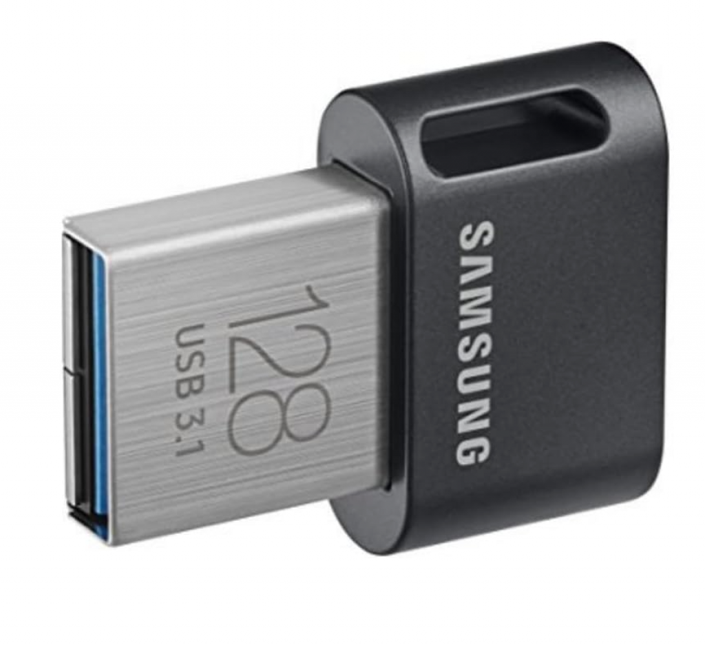 SAMSUNG Unidade flash USB FIT Plus 3.1, 128 GB, 400 MB/s, conecte e permaneça, expansão de armazenamento para laptop, tablet, Smart TV, sistema de áudio de carro, console de jogos, MUF-128AB/AM, cinza