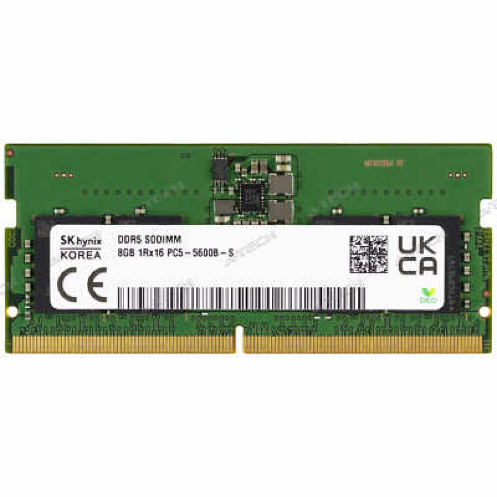 Módulo de Memória RAM SK-Hynix 8GB DDR5 5600MHz SODIMM PC5-5600B-SC0 1Rx16 1.1V SO-DIMM 262-Pin Gaming Laptop – HMCG66AGBSA092N AA