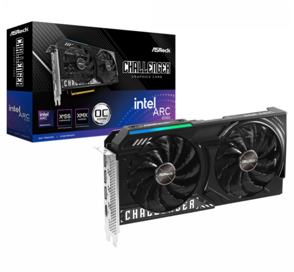 Placa De Vídeo ASRock Intel Arc B580 Challenger OC, 12GB, GDDR6, XeSS, Ray Tracing, B580 CL 12GO