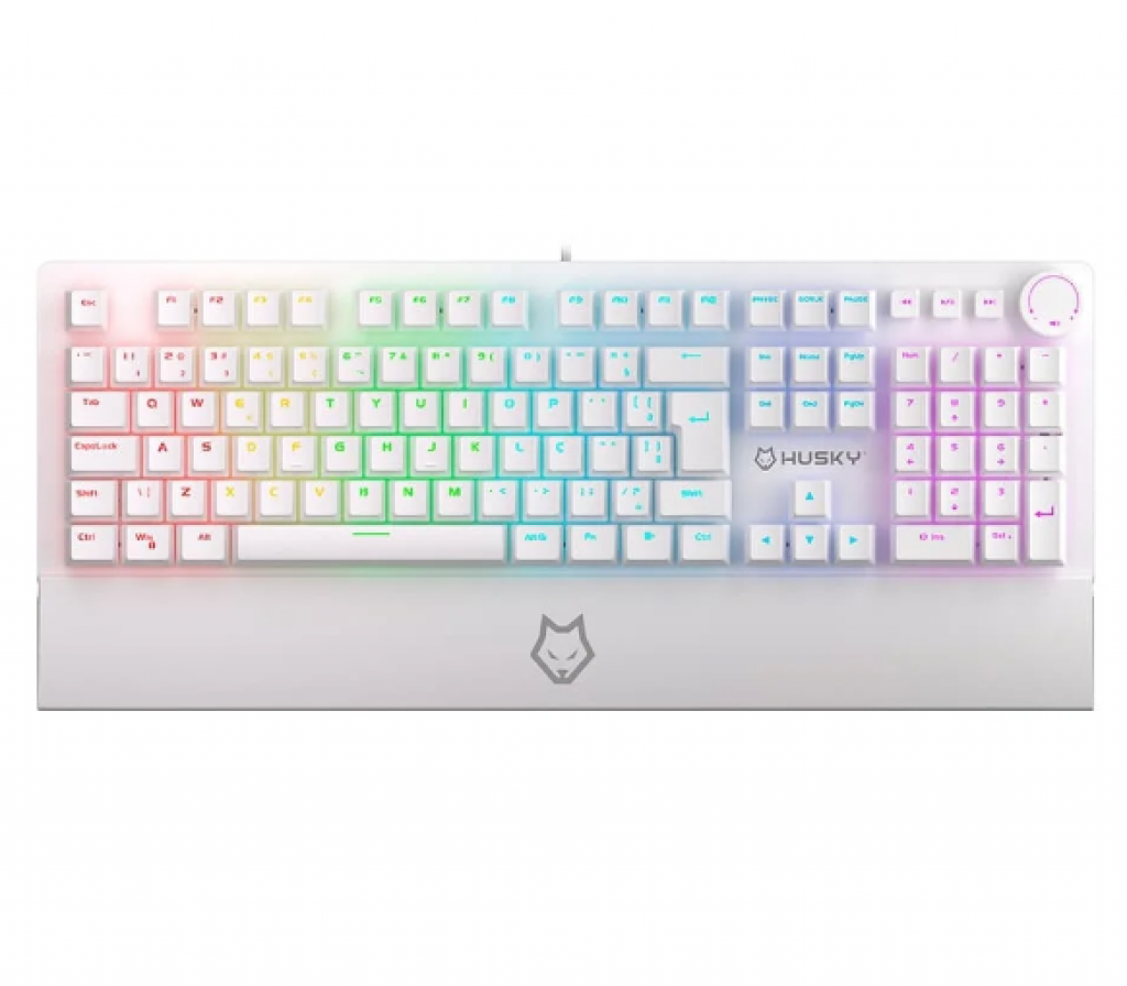Teclado Mecânico Gamer Husky Anchorage Full Size, Branco, ABNT2, RGB, Switch Gateron EF Brown – HTG200BRMA
