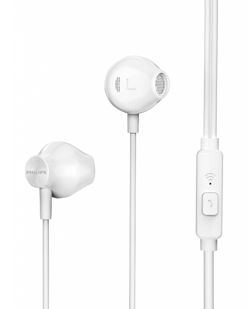 Fone de Ouvido com Microfone, PHILIPS, Com fio de 1,2 metros, Intra-auricular, 3,5mm Jack, Branco- TAUE101BWT/00
