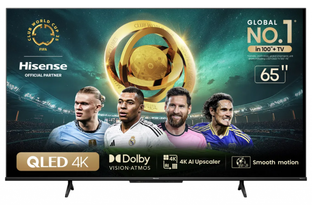 Smart TV Hisense 65″ UHD 4K QLED Q6N HDR10+, Google TV, Dolby Atmos, Sports Mode, Game Mode Plus e Compatível com Alexa – 65Q6N