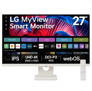 Monitor LG MyView Smart 27" IPS, WebOS, ThinQ Home, Air Play, Screen Share, Bluetooth - 27SR73U-W
