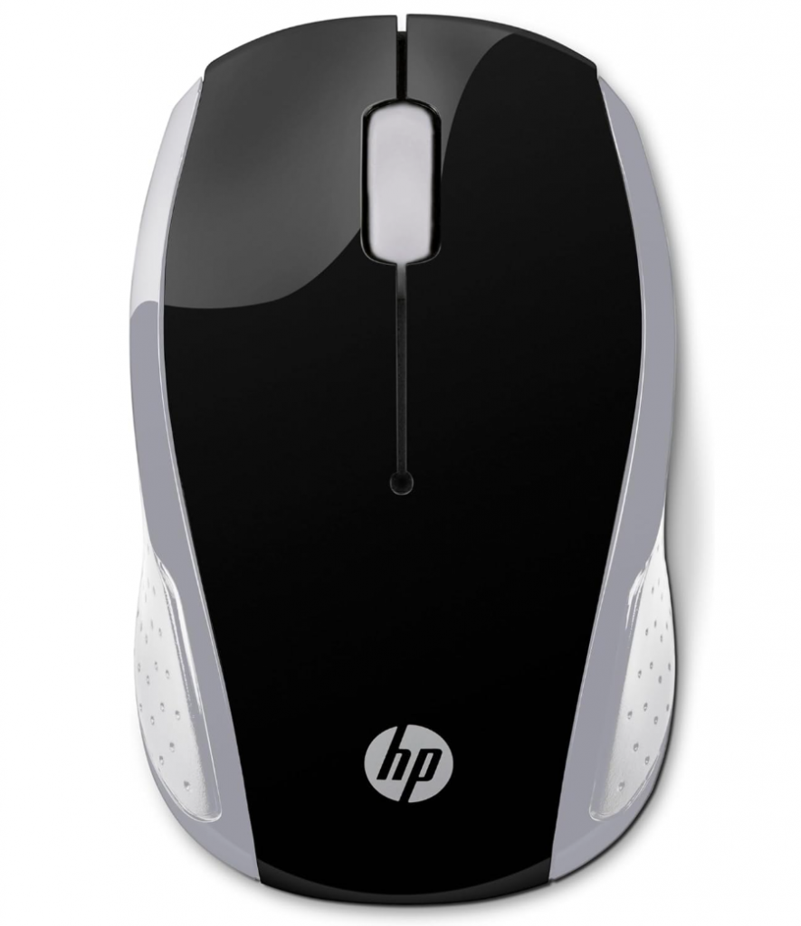 Mouse Sem Fio HP 200 Oman – Sensor Óptico de até 1000 DPI, Ambidestro, Conexão Wireless com Receptor Nano de 2.4GHz e até 10 m de Distância, Prata – 2HU84AA