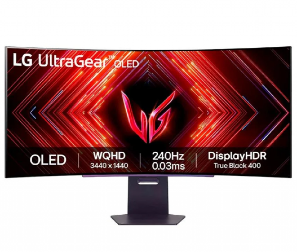 Monitor Gamer Curvo LG UltraGear, 45″ OLED QHD, 240Hz, 0.03ms, DisplayPort e HDMI, HDR400, G-Sync, FreeSync, Preto – 45GS95QE-B