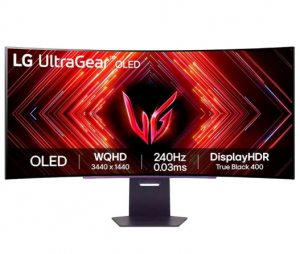 Monitor Gamer Curvo LG UltraGear, 45″ OLED QHD, 240Hz, 0.03ms, DisplayPort e HDMI, HDR400, G-Sync, FreeSync, Preto – 45GS95QE-B