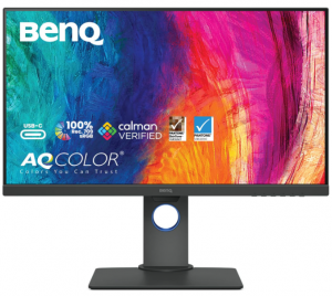 Monitor Profissional BenQ PD2705Q QHD com 27″, Painel IPS, 100% sRGB e Rec. 709, com Thunderbolt 3 para MacBook, Modo DualView e CAD/CAM, tela Anti-Reflexo, Ajuste de Altura e Brightness Intelligence