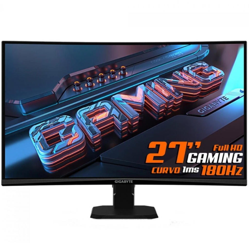 Monitor Gamer Gigabyte, 27 Full HD, 180Hz, 1ms, DisplayPort e HDMI, 108% sRGB, HDR, Adaptive-Sync – GS27FC SA