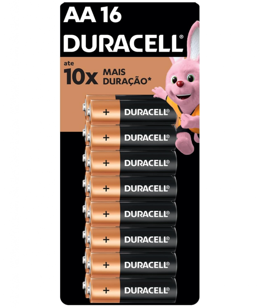Duracell Pilha Alcalina AA Pequena Duracell Com 16 Unidades