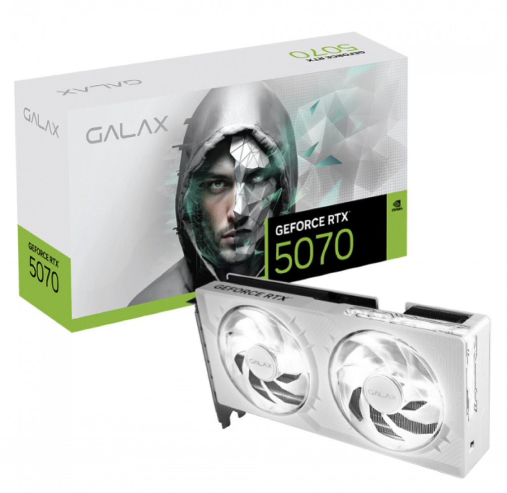 Placa de Vídeo GALAX RTX 5070 1-Click OC White NVIDIA GeForce, 12GB, GDDR7, 192 Bits, Ray Tracing, DLSS 4 – 57NON7MDBSWH