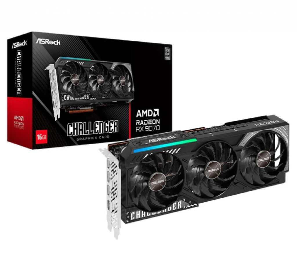 Placa de Vídeo ASRock RX 9070 Challenger AMD Radeon, LED, 16GB, GDDR6, FidelityFX, RDNA – 90-GA5NZZ-00UANF