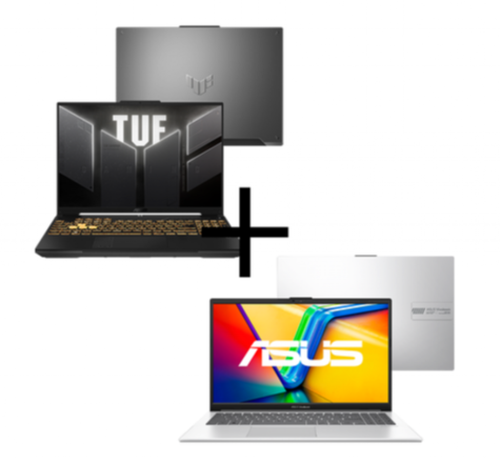 Combo Notebook ASUS TUF Gaming F16 FX607VU-RL008 Mecha Gray + Notebook ASUS Vivobook Go 15 E1504GA-NJ438 Cool Silver