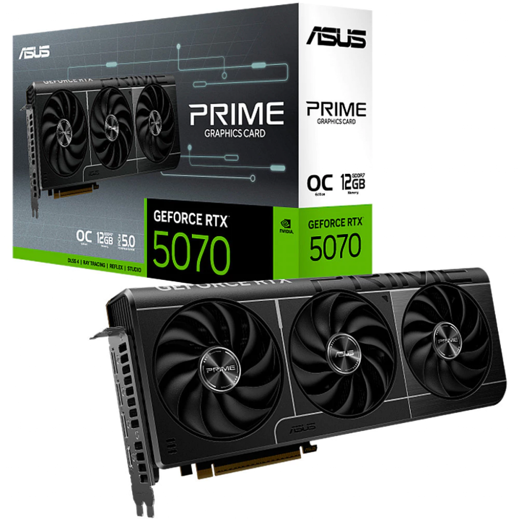Placa de Vídeo ASUS PRIME RTX 5070 O12G NVIDIA Geforce, 12GB, GDDR7, Blackwell e DLSS4, Ray Tracing, Edição OC – 90YV0M10-M0NA00