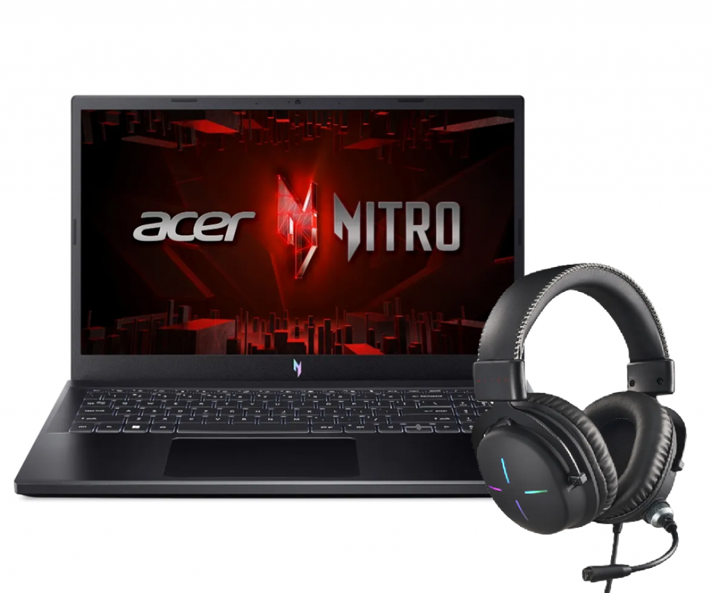 Notebook Gamer Acer Nitro V15 Core i5-13420H 16GB RAM 512GB SSD RTX 4050 6GB 15.6″ IPS FHD 144Hz – ANV15-51-51UZ + Headset Nitro NHW200