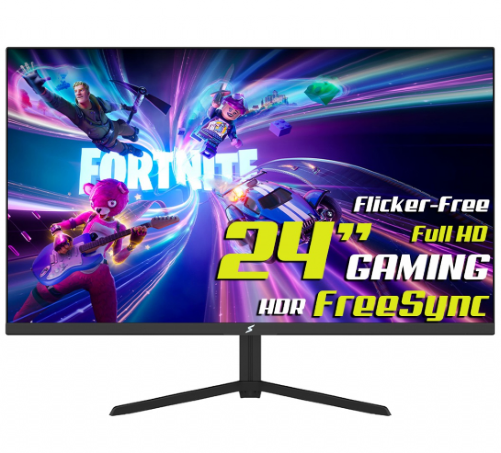 Monitor Gamer SuperFrame Vision, 24 Pol, Full HD, 100Hz, 102% sRGB, E-LED, HDR, FreeSync, HDMI/VGA – SFPFB-24100-FHD