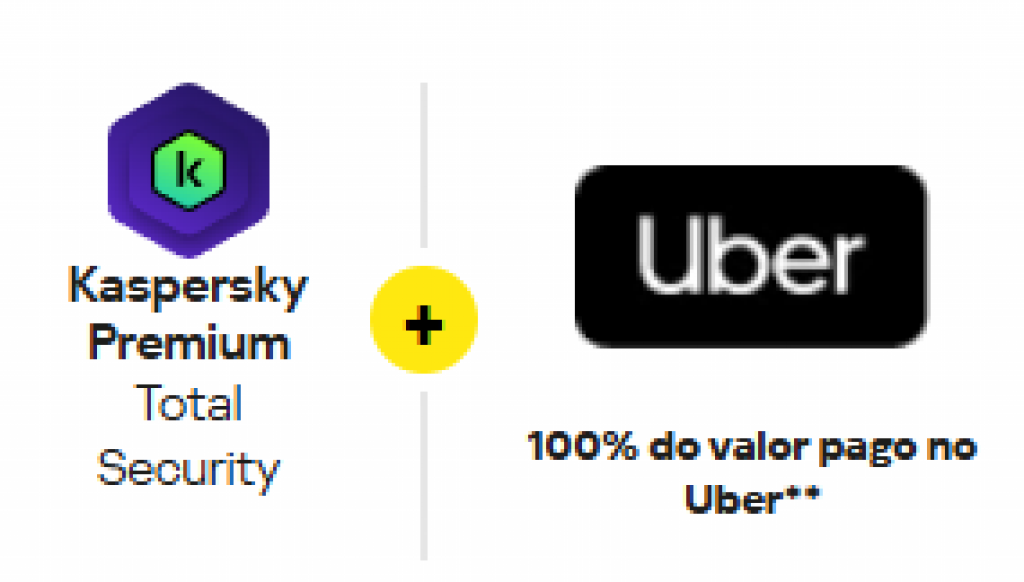 Compre Kaspersky Premium 1 ano com VPN e ganhe Cashback UBER