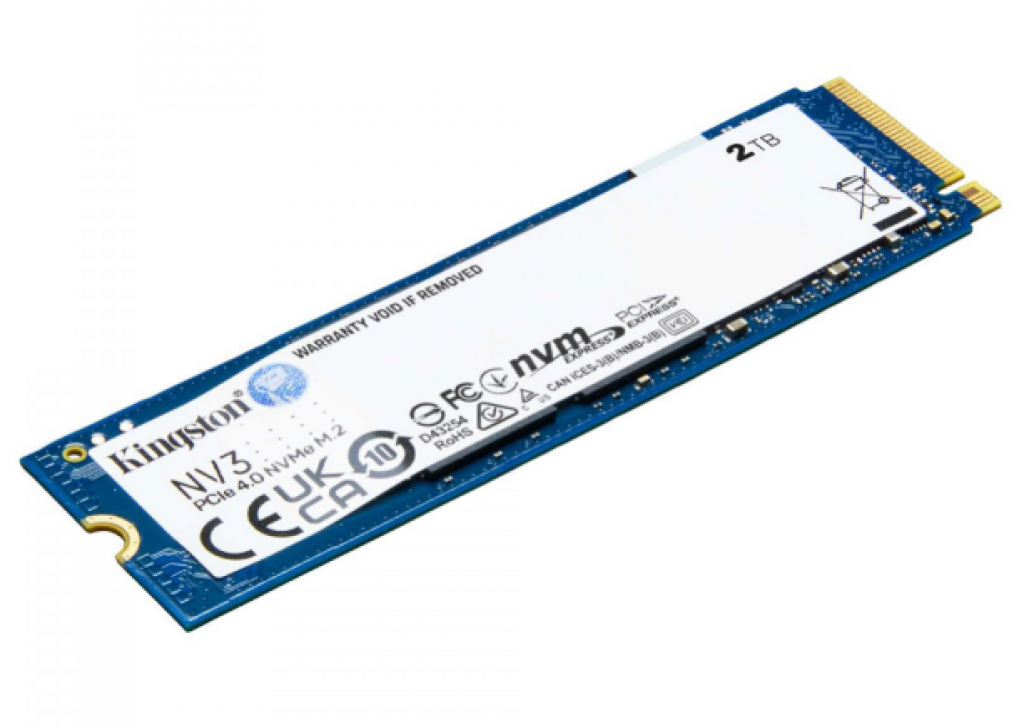 SSD Kingston NV3, 2TB, M.2 NVMe, 2280, PCIe 4.0, Leitura 6000MBs e Gravação 5000MBs, SNV3S/2000G