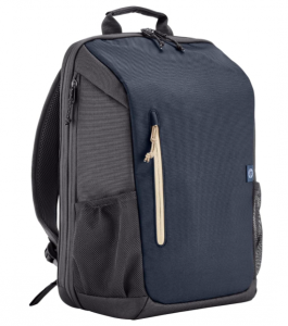 Mochila HP Travel – para Notebook de até 15,6 Polegadas, Multi-compartimentos, Expansível até 21L, com Alças Acolchoadas, Exterior Feito de Materiais Reciclados, Azul – 6B8U7AA