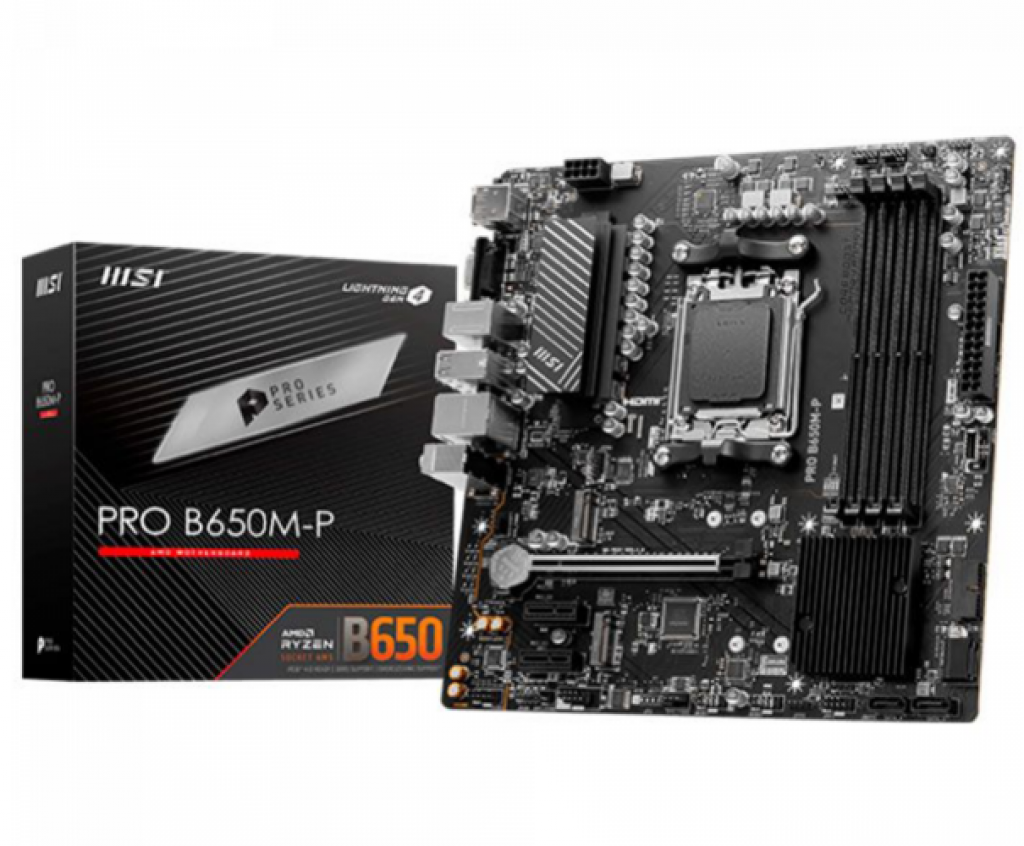 Placa Mãe MSI PRO B650M-P, Chipset B650, AMD AM5, M-ATX, DDR5 – 911-7E28-001