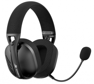 Fone de Ouvido Headset Gamer Havit Fuxi-H3 Black, Com Fio e Sem Fio, Wireless 2,4GHz, Bluetooth, Cabo USB-C, Cabo 3,5mm. Surround, Baixa Latência, Quad-Mode