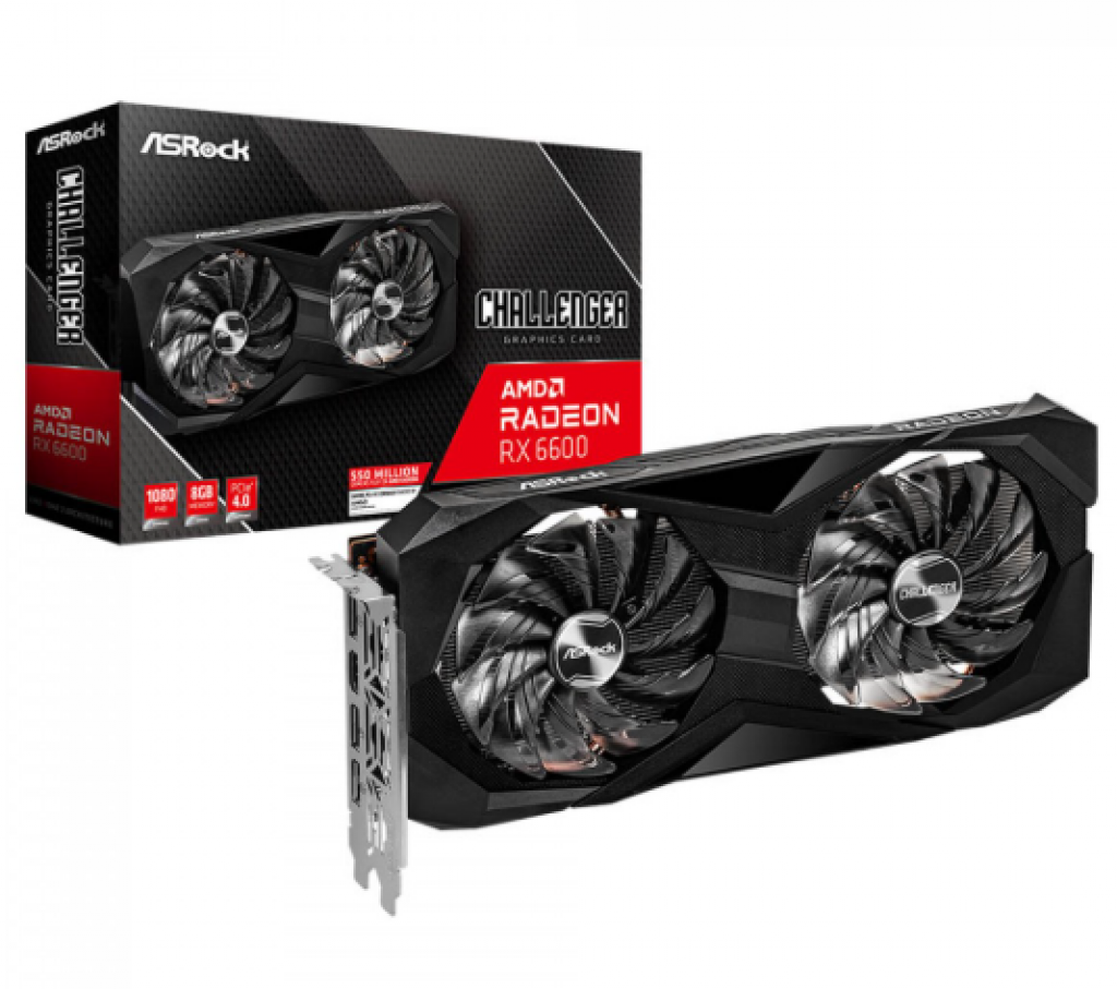 Placa de Vídeo RX 6600 Challenger CLD 8G ASRock AMD Radeon, 8GB, GDDR6 – 90-GA2RZZ-00UANF