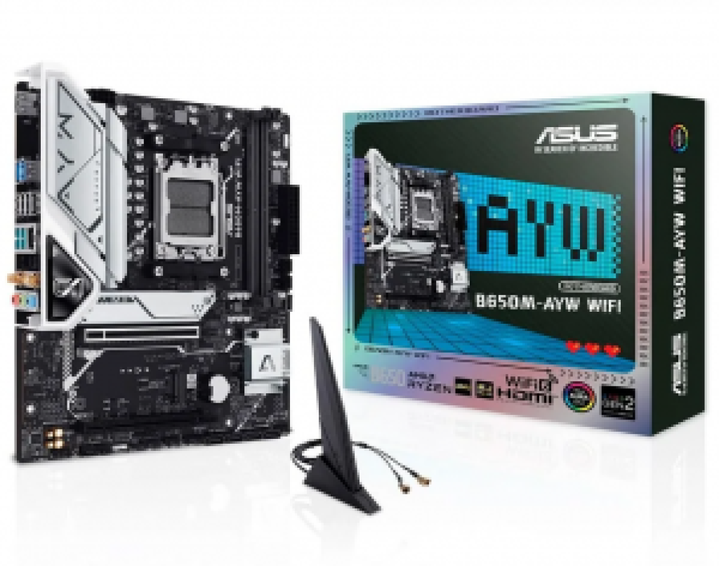 Placa Mãe ASUS B650M-AYW Wi-Fi, AM5, mATX, DDR5, Wi-fi, Bluetooth – 90MB1KI0-M0EAY0