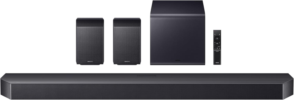 Soundbar Samsung Série Q HW-Q990F, com 11.1.4 canais, IA, Subwoofer e Caixas traseiras, Wireless Dolby Atmos, Sincronia Sonora e Alexa Integrada, 2025, Titan Black