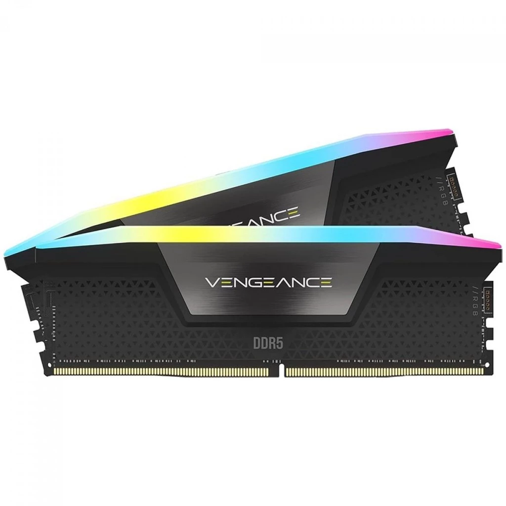 Memória DDR5 Corsair Vengeance RGB, 32GB (2x16GB), 6400MHz, CL36, 288 Pin, Preto – CMH32GX5M2B6400C36