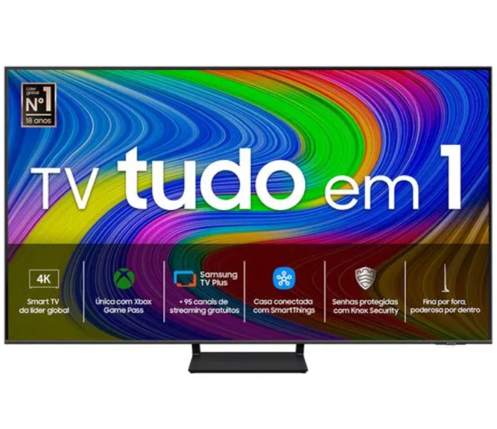 Smart TV Samsung 65″ QLED 4K, Tecnologia de Pontos Quânticos, Design AirSlim – 65Q65D