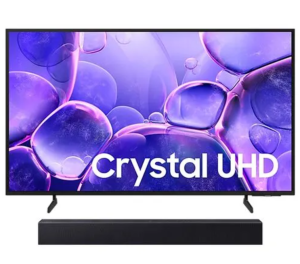 Combo Samsung Smart TV 58″ Crystal UHD 4K U8500F, HDR, TV Plus e Gaming Hub, 2025 + Soundbar Samsung HW-B400F