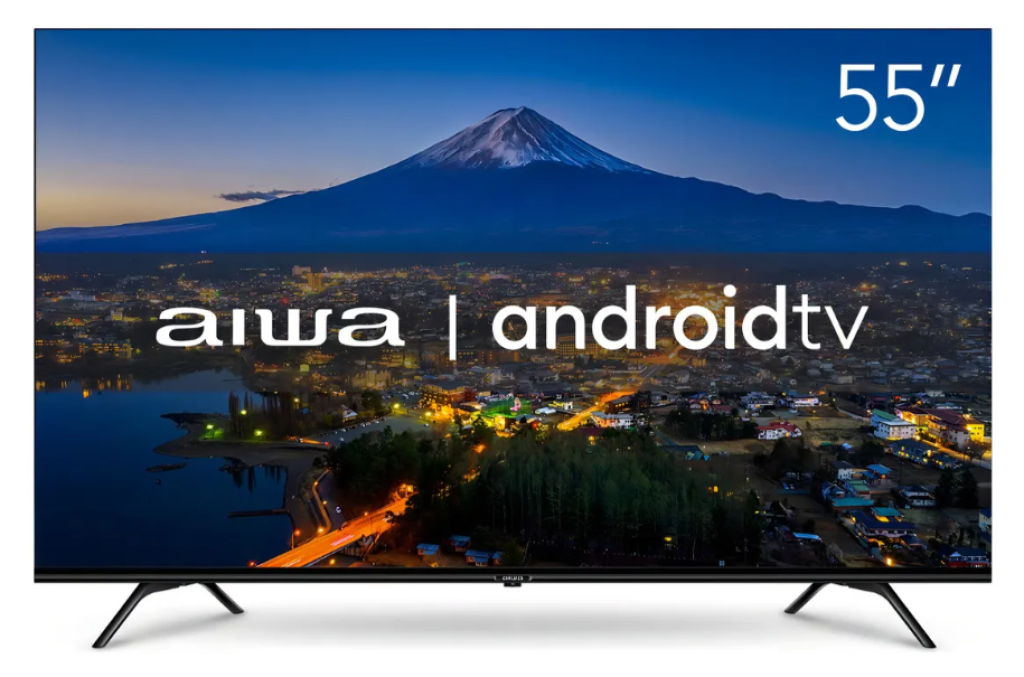 Smart TV AIWA 55” Android 4K Borda Ultrafina Dolby Vision&Atmos AWS-TV-55-BL-01-A