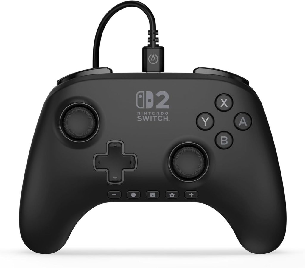 Controle PowerA Advantage com Fio para Nintendo Switch 2 – Preto, Licenciado, Efeitos Hall, Botões Mapeáveis, Pro Controller, Botão-C, Controles de Áudio