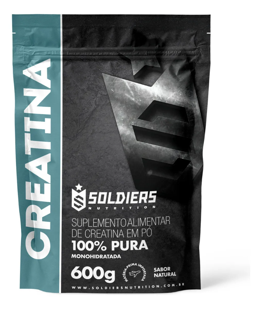 Creatina Monohidratada 600g 100% Pura Soldiers Nutrition Sem Sabor
