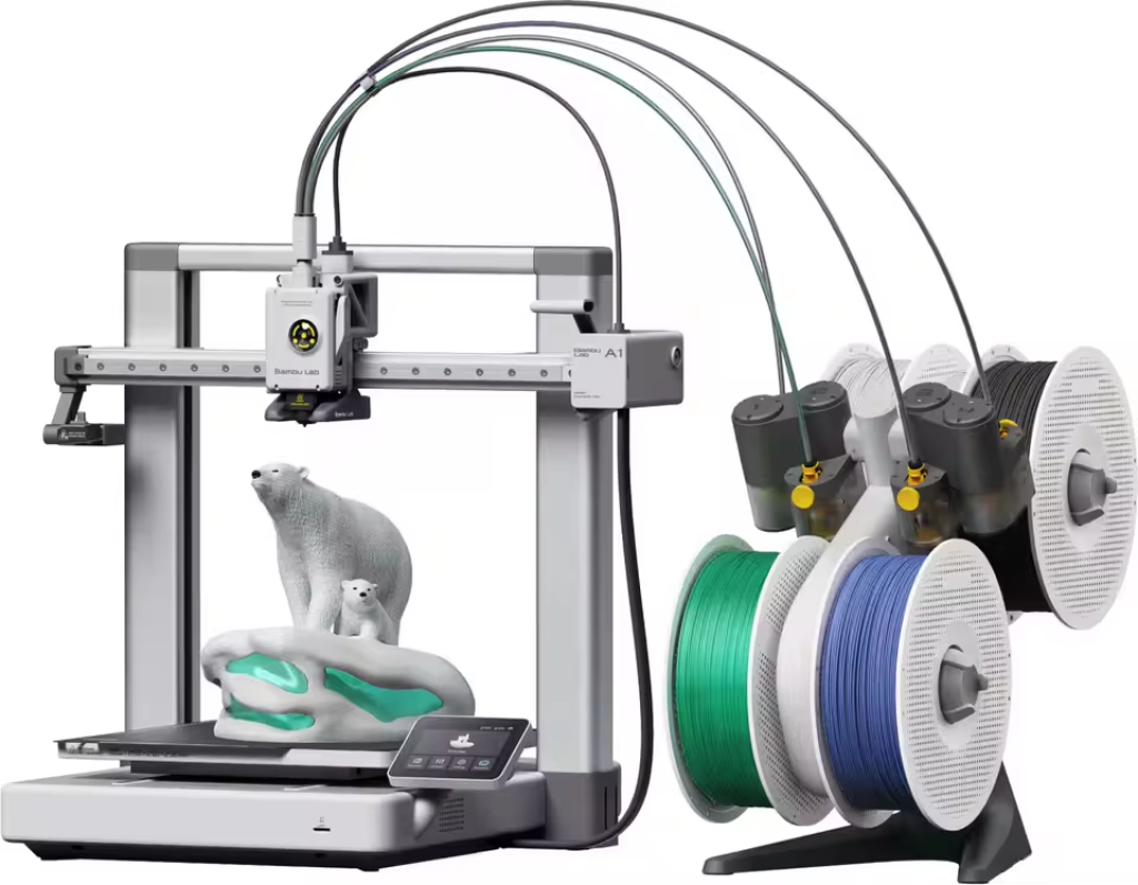 Impressora 3D Bambulab A1 Combo AMS Lite FDM, Wi-Fi, Touch, 500mm/s Ultra-Fast Printing, Nivelamento Automático. Modo baixo ruído, PEI Plate
