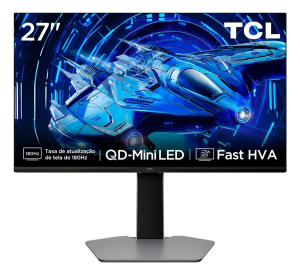 Monitor Gamer TCL 27″ QHD QD-Mini LED 180 Hz 2 HDMI, HDR600, DP, HDMI, Bivolt – 27G64