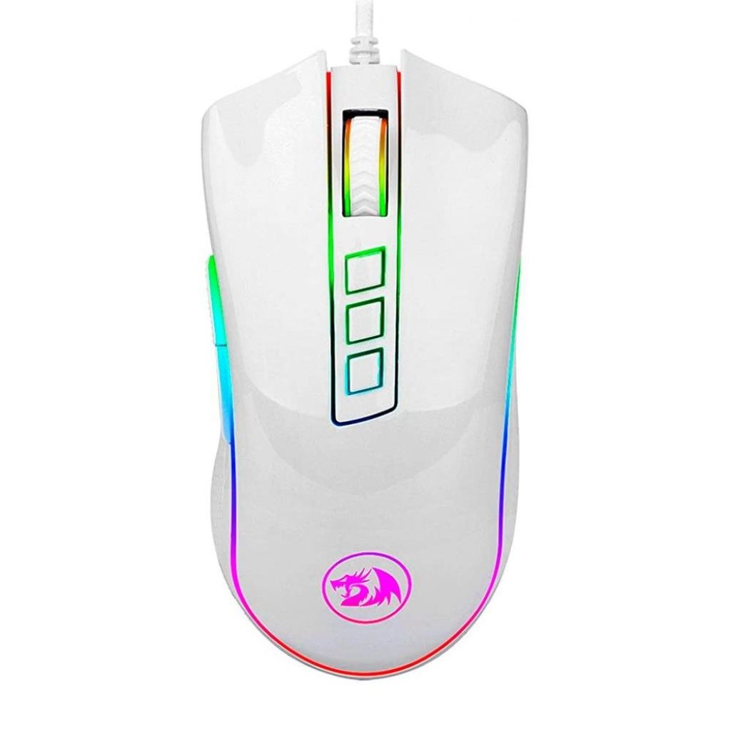 Mouse Gamer Redragon Cobra, RGB, 7 Botões, 10000DPI, Lunar White – M711W