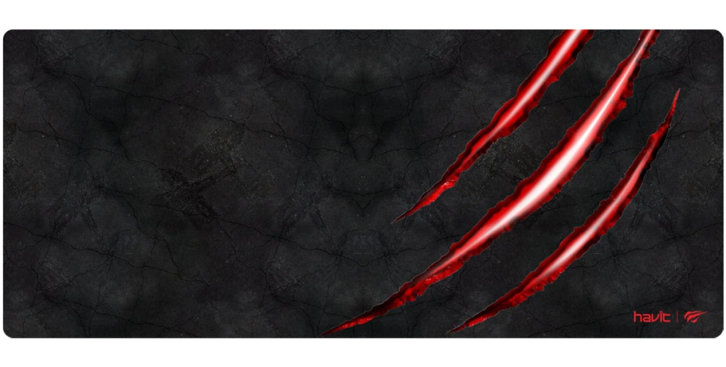 Mouse Pad Gamer Havit Grande MP860, 70 X 30 CM, Tecido de Malha Fina, Base de Borracha Antiderrapante, Design com Bordas Costuradas, Preto