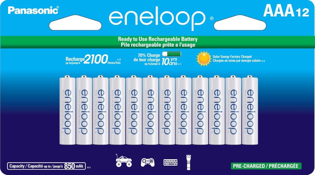 Panasonic Pilhas Recarregáveis Eneloop AAA (12 Unidades)
