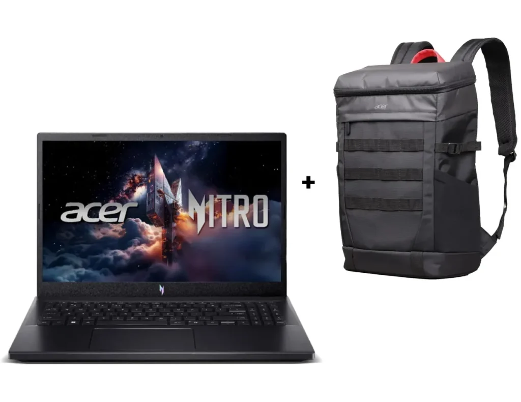 Combo Notebook Gamer Acer Nitro V15, i5-13420H, RTX 4060, 16GB RAM, 512GB SSD, 15,6″ FHD IPS 165Hz 300 nits, Linux – ANV15-52-52VN + Mochila Acer Nitro Esportiva ABG232