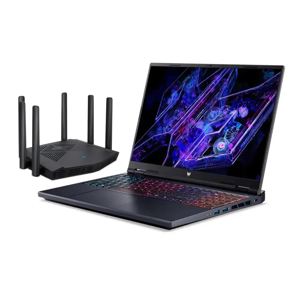 Combo Notebook Predator Helios Neo 16, RTX 4070, i7, 16″ QHD 240Hz, 16/512GB – PHN16-72-74VX + Roteador Predator W6X