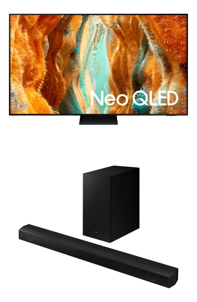 Combo Smart Tv Samsung Vision IA 55″ Neo QLED 4K Mini LED 120Hz – 55QN70F + Soundbar Samsung HW-B550