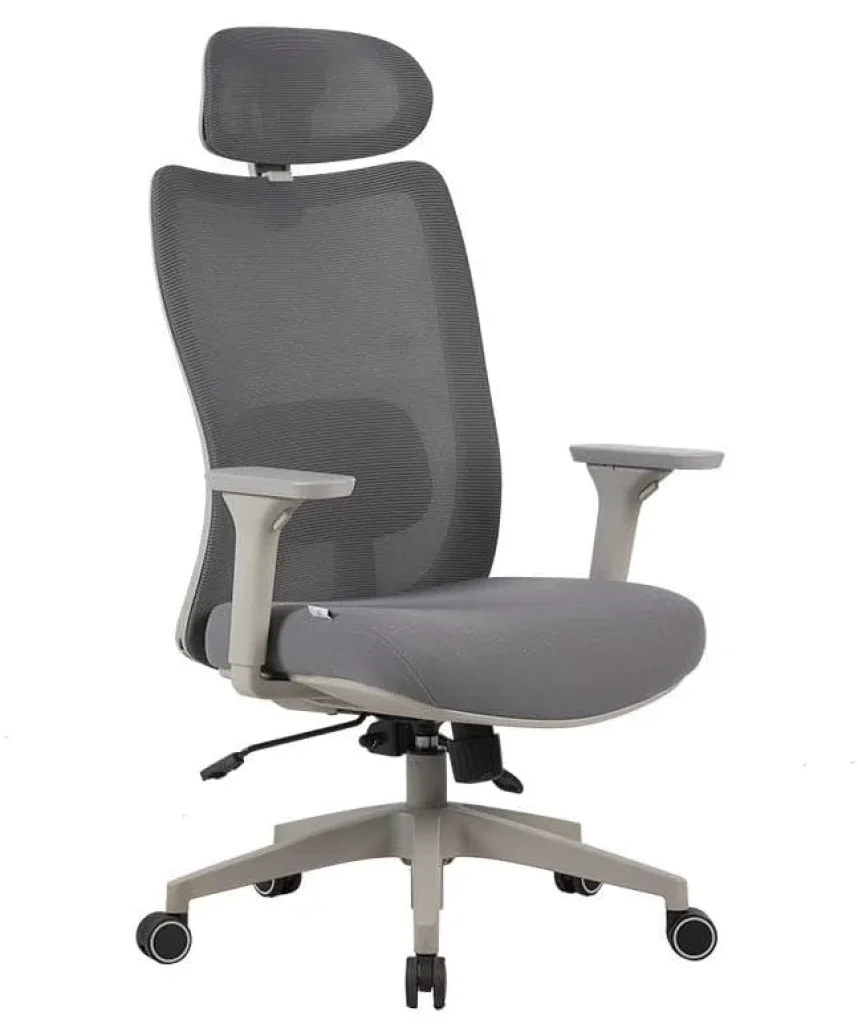 Cadeira Office Elements Astra Pro, Até 140Kg, Assento Tecido Espuma D30, Encosto Mesh Premium, Base em Nylon e Fibra de Vidro, Cinza – 71465