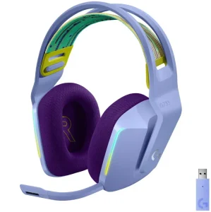 Headset Gamer Sem Fio Logitech G733 7.1 Dolby Surround RGB LIGHTSYNC, Blue VOICE para PC e PlayStation, Lilás