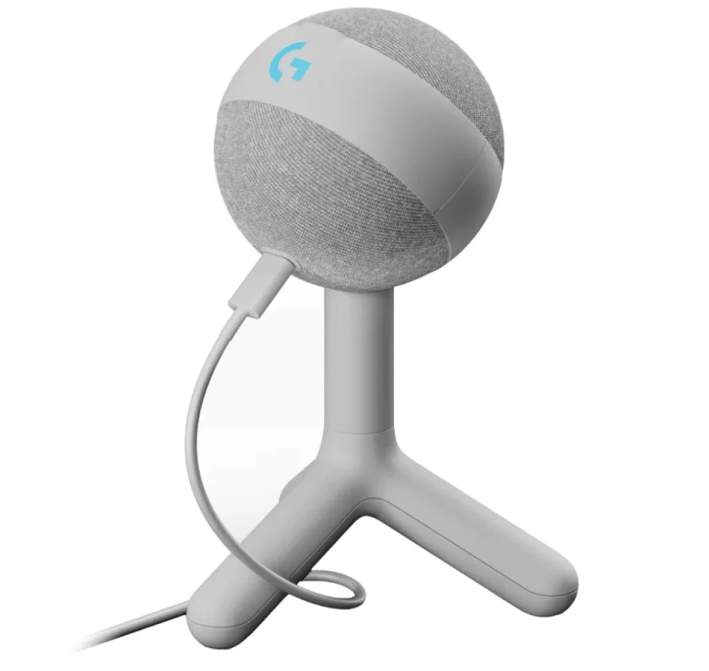 Microfone Condensador Gamer Logitech G Yeti Orb com RGB LIGHTSYNC, Captação Cardioide, Conexão USB Plug and Play para Gravação de Conteúdo e Streaming em PC e Mac – Branco
